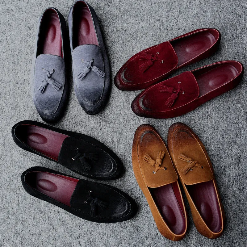 Italian Style Tasselled Men Loafers Shoes with Gradient Toe