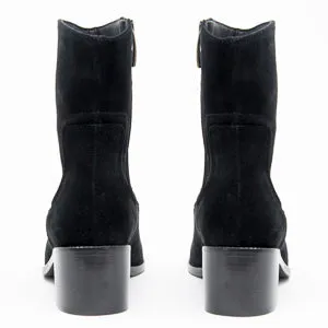 Jane Galland Black Suede Heeled Ankle Boots