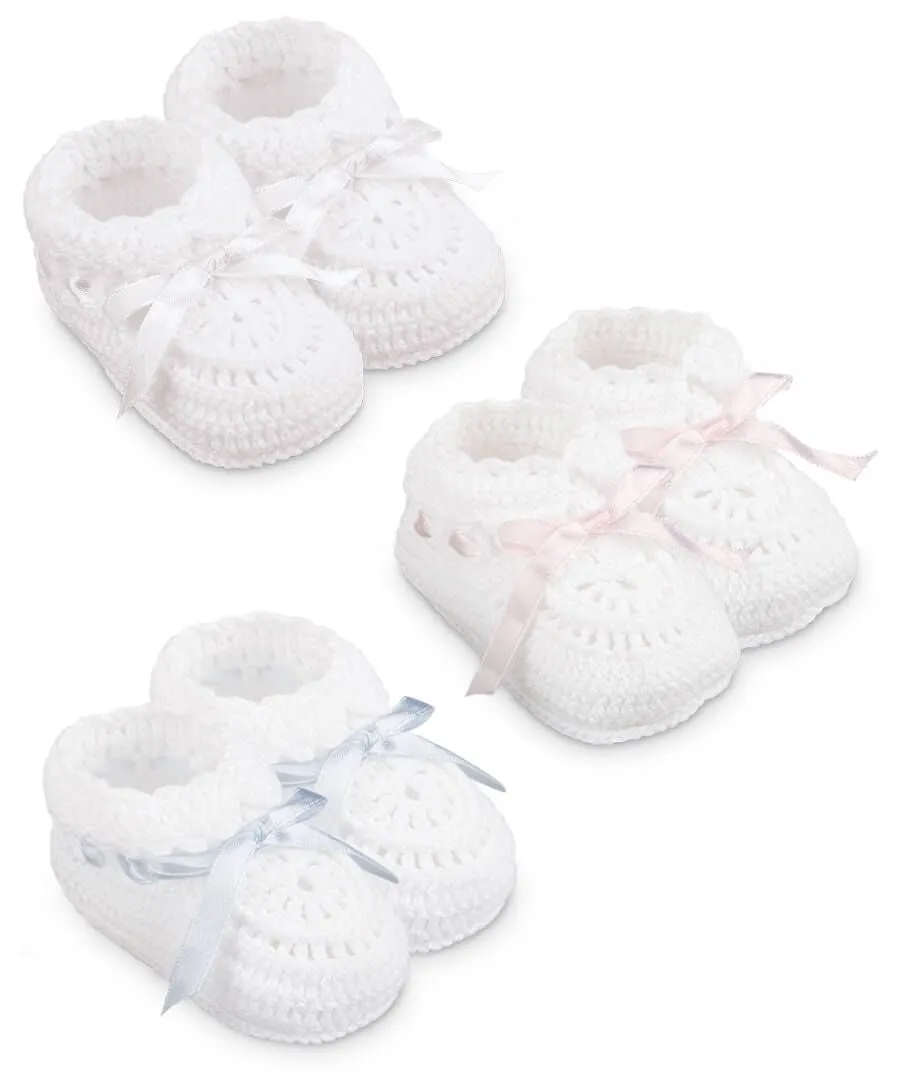 Jefferies Hand Crochet Newborn Booties 2681