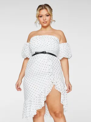 Jessa Dot Print Ruffle Dress