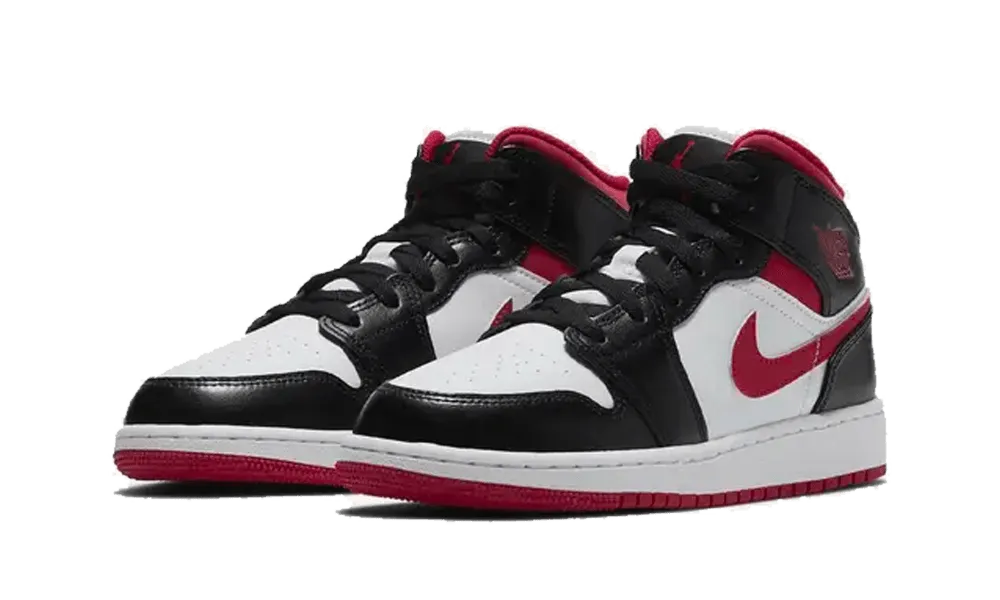 JORDAN 1 MID BLACK GYM RED GS