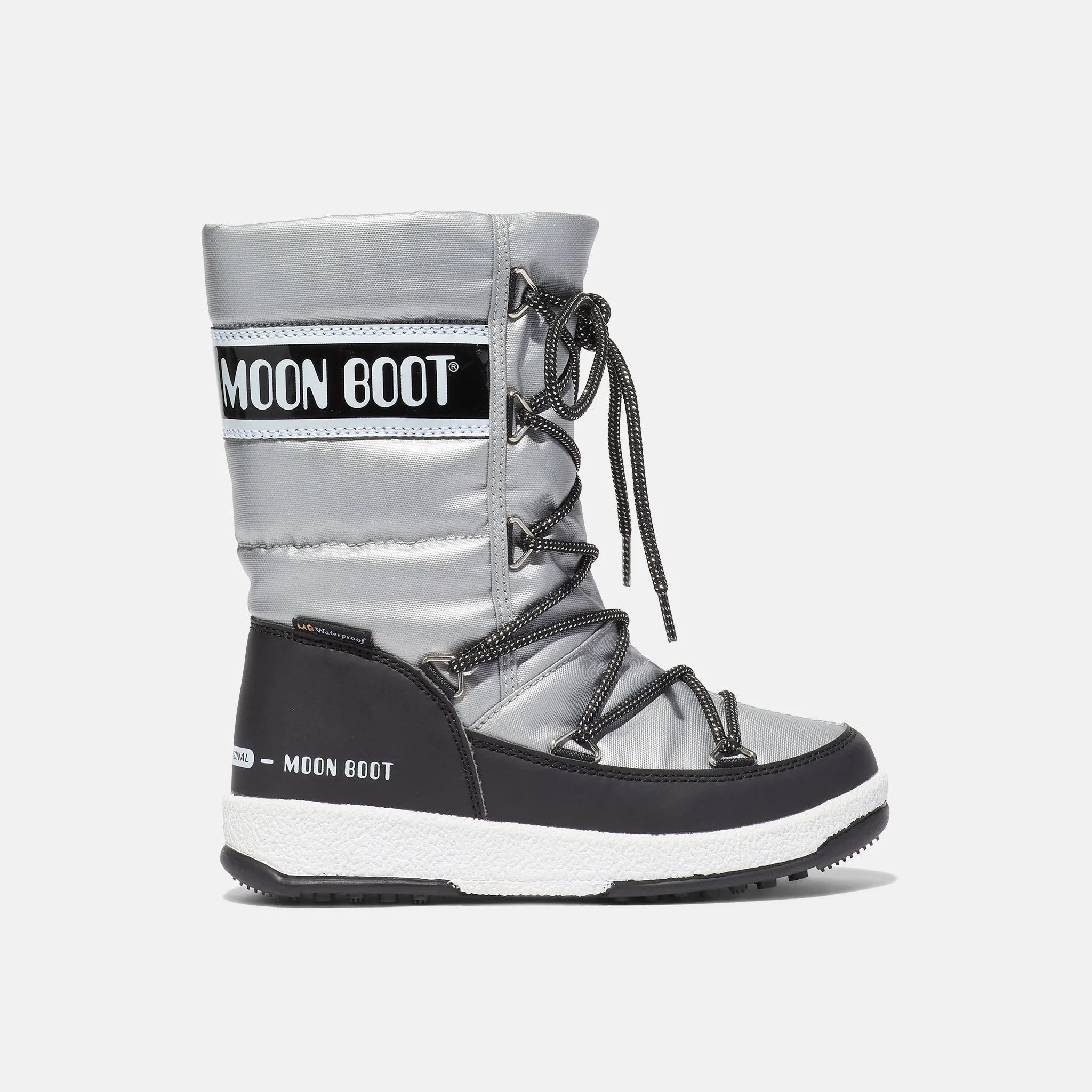 Junior Quilted MoonBoot in Silver / Black