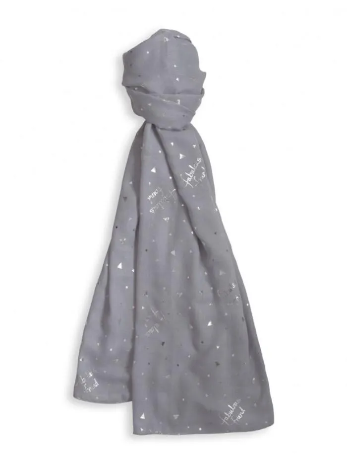 Katie Loxton Soft Fabulous Friend Scarf Pale Grey  KLS096 S