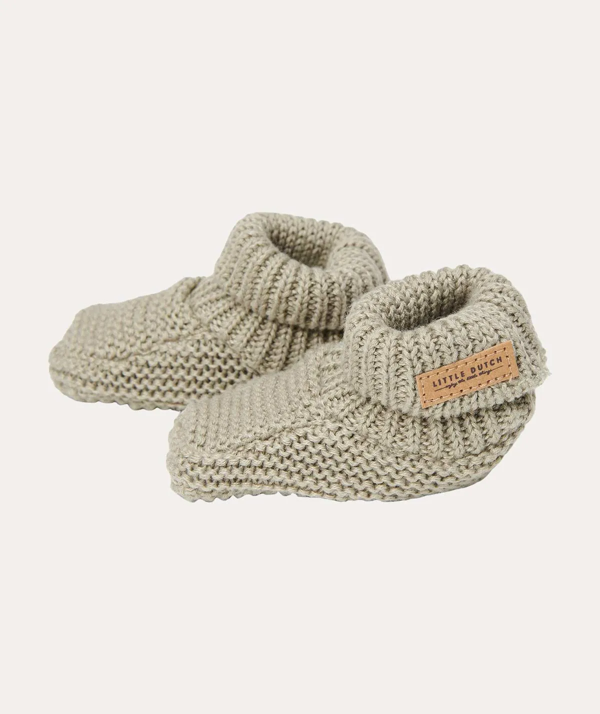 Knitted Baby Booties - Olive