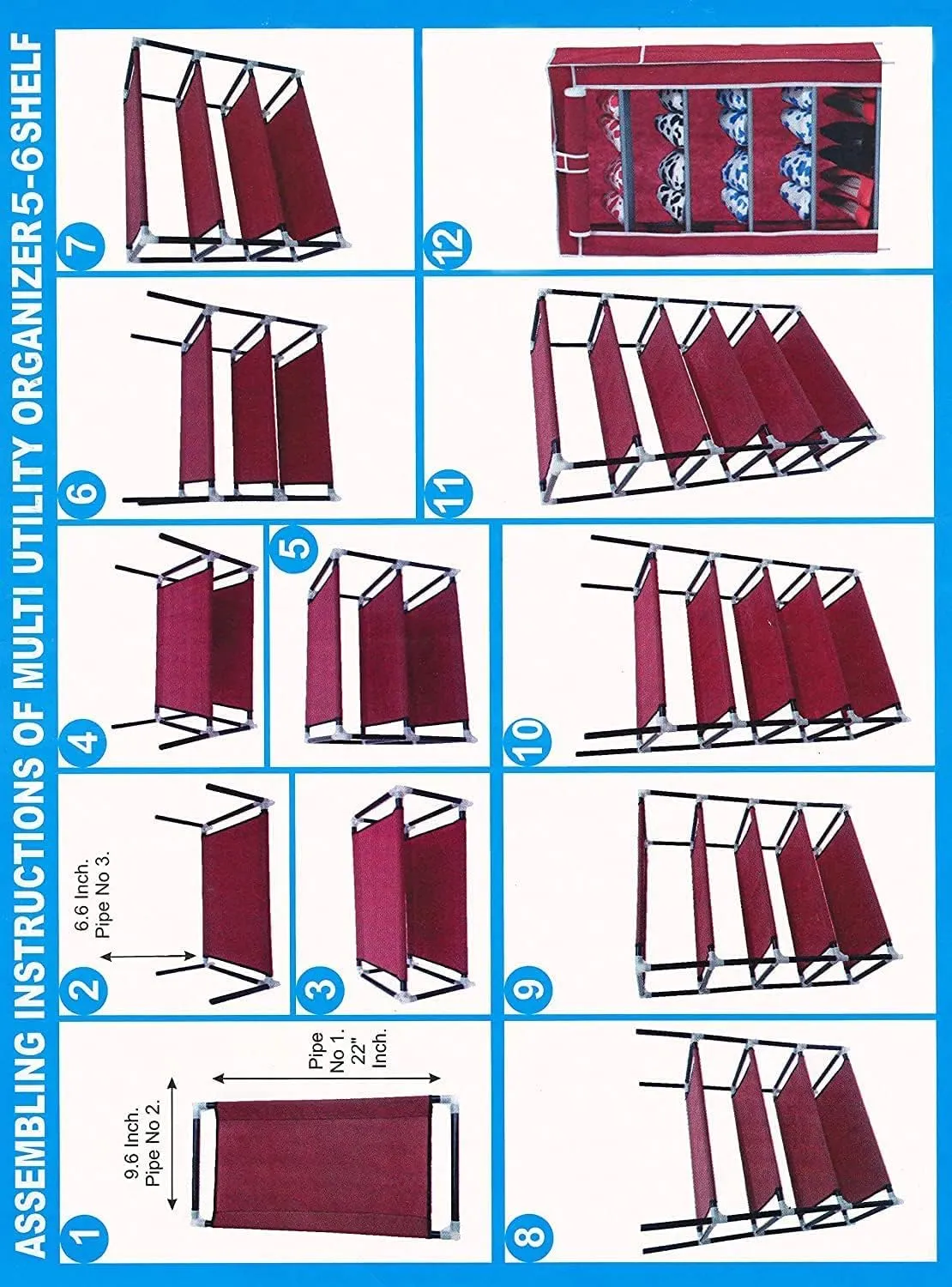 Kuber Industries Shoe Rack|Non-Woven 4 Shelves Shelf|Foldable Storage Rack Organizer for Shoe, Books-Pack of 2 (Grey)