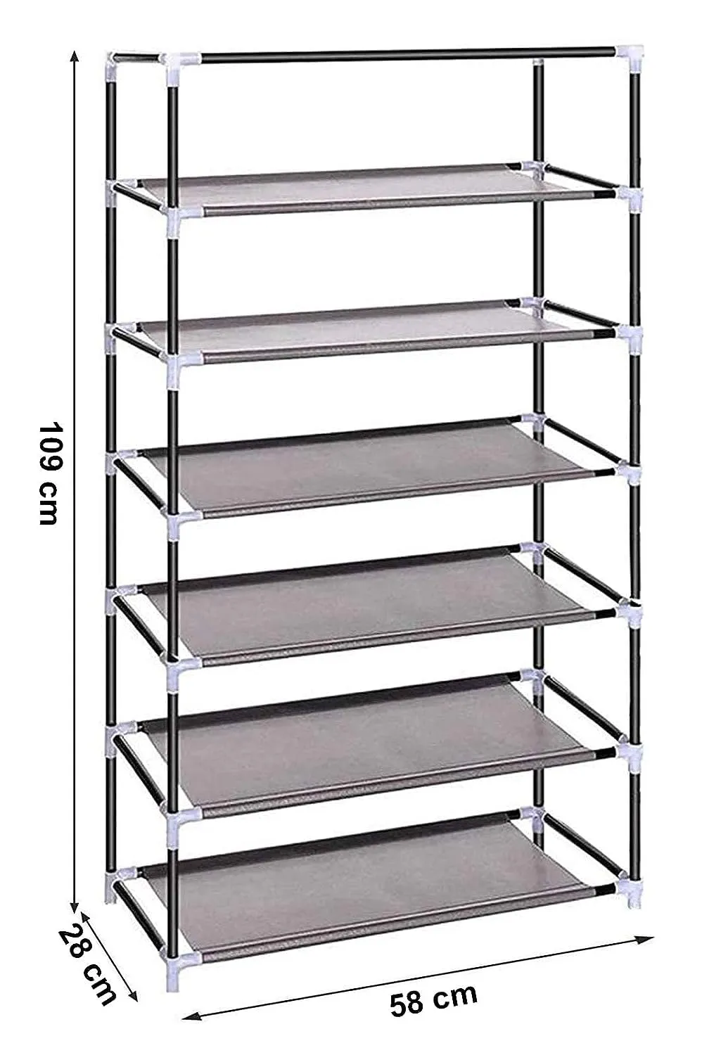 Kuber Industries Shoe Rack|Non-Woven 6 Shelves Shelf|Foldable Storage Rack Organizer for Shoe, Books (Maroon)