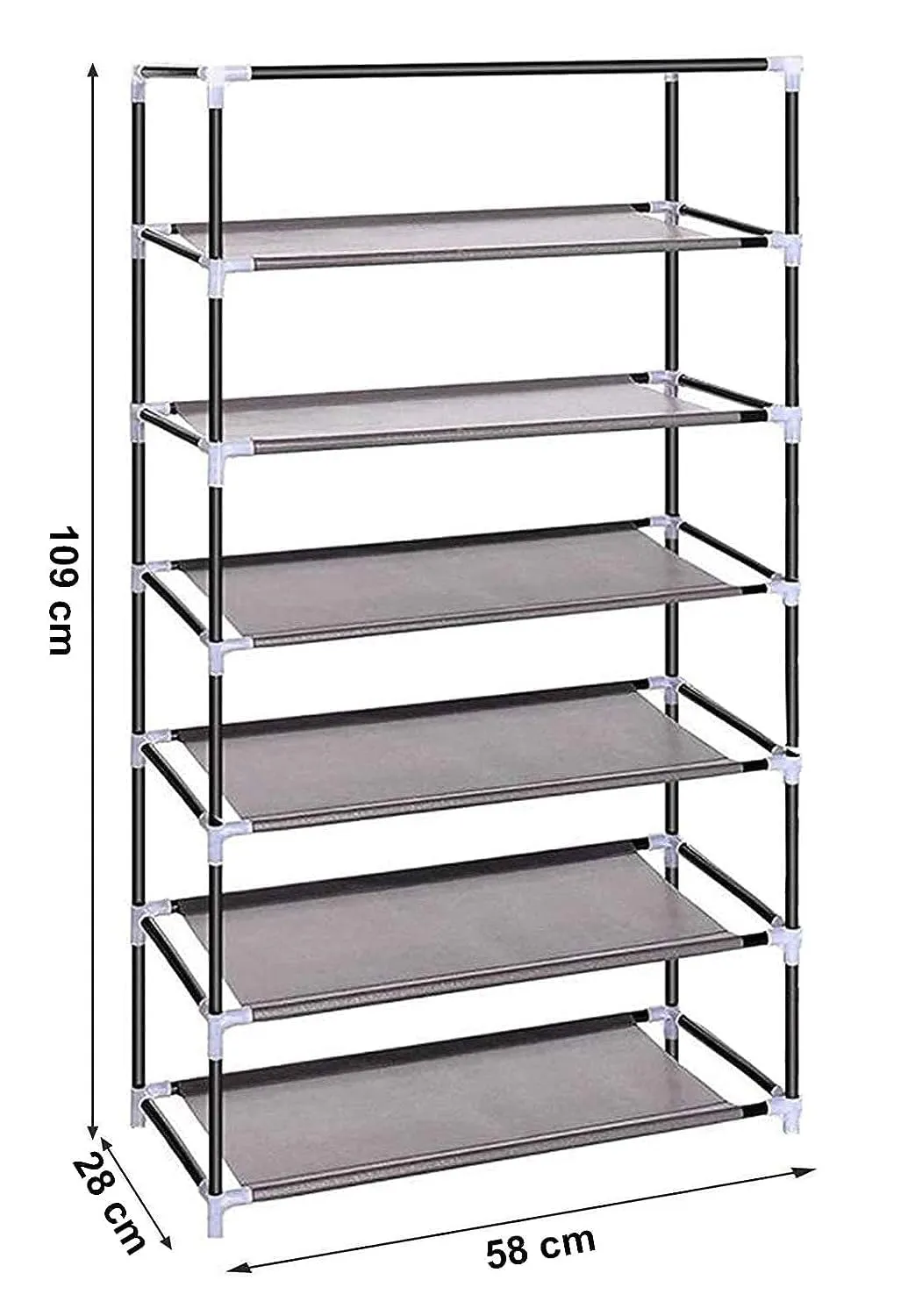 Kuber Industries Shoe Rack|Non-Woven 6 Shelves Shelf|Foldable Storage Rack Organizer for Shoe, Books-Pack of 6 (Maroon)