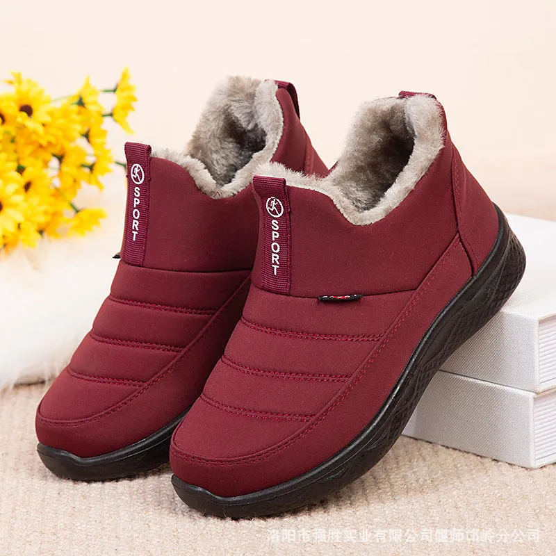 Ladies Snow Boots Winter Shoes for Women Fur Lining Warm Winter Ankle Boots Outdoor Zipper Waterproof Slip On Comfortable Shoes