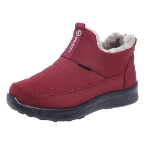 Ladies Snow Boots Winter Shoes for Women Fur Lining Warm Winter Ankle Boots Outdoor Zipper Waterproof Slip On Comfortable Shoes