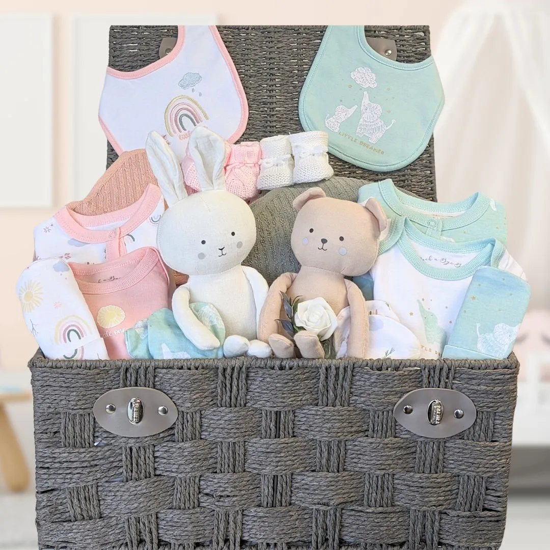 Large Twins Baby Hamper - Bunny & Bear