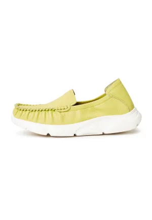 Leather Platform Moccasins Alisa - Green