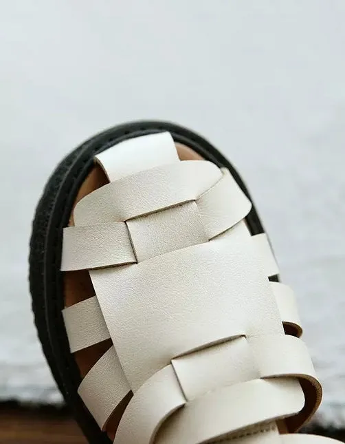 Leather Woven Fisherman Sandals Slingback