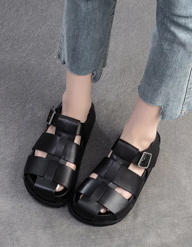 Leather Woven Summer Fashion Platform Sandals