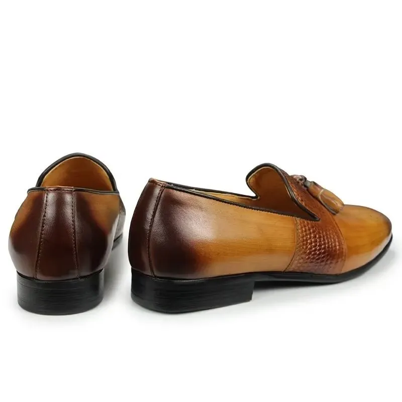 LeatherLuxe Croc Pattern Luxury Slip On Loafers