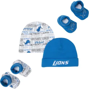 Lions 4 PC Baby Knit Caps and Booties