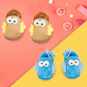 Little Birdies Blue And Brown 2 Pk Booties