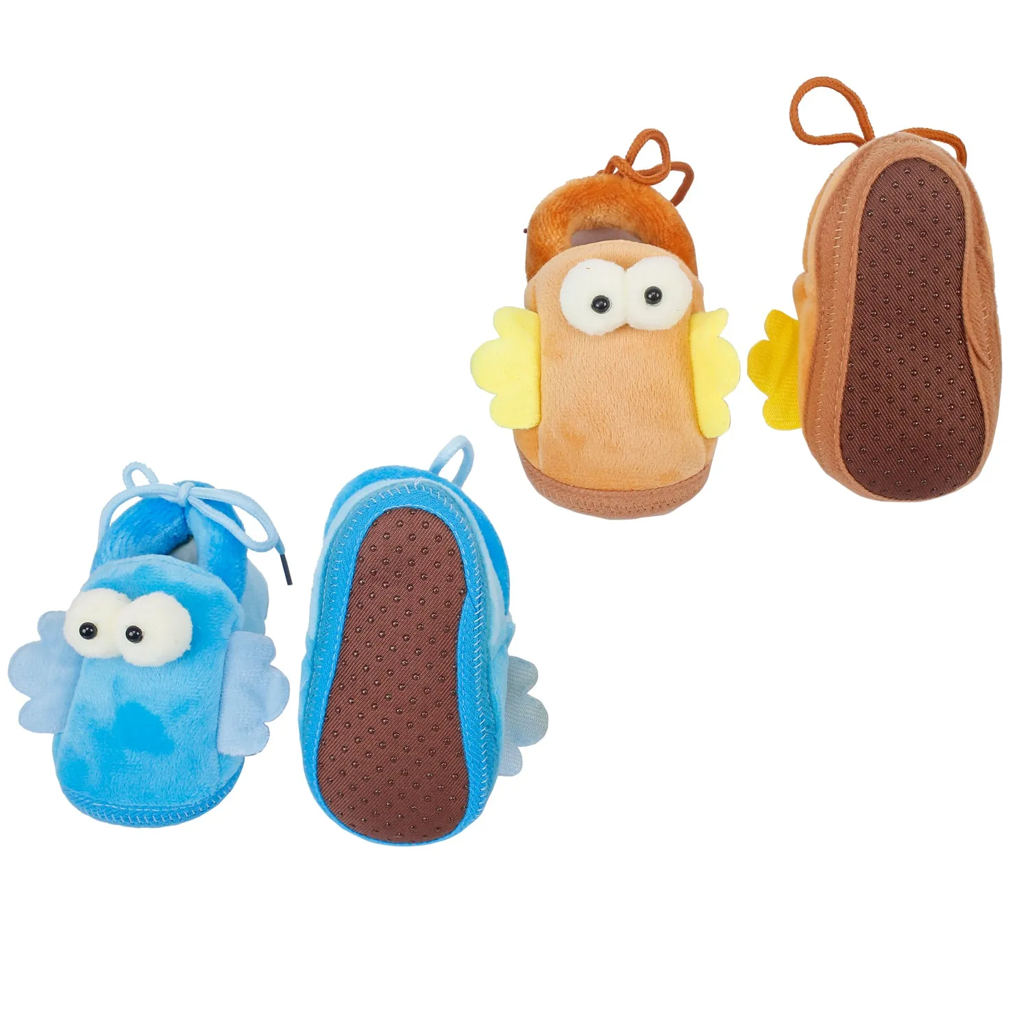 Little Birdies Blue And Brown 2 Pk Booties