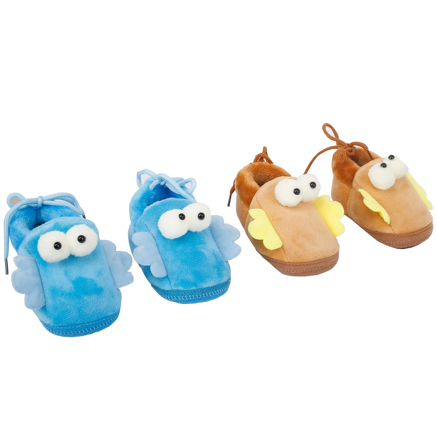 Little Birdies Blue And Brown 2 Pk Booties