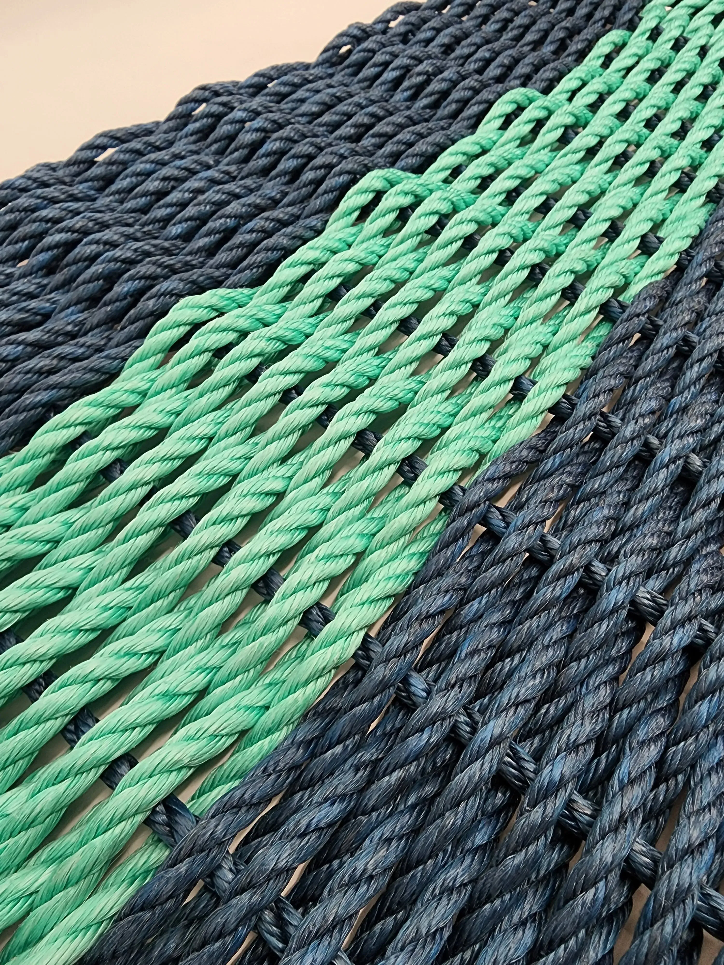 Lobster Rope Mat Navy Blue and Teal