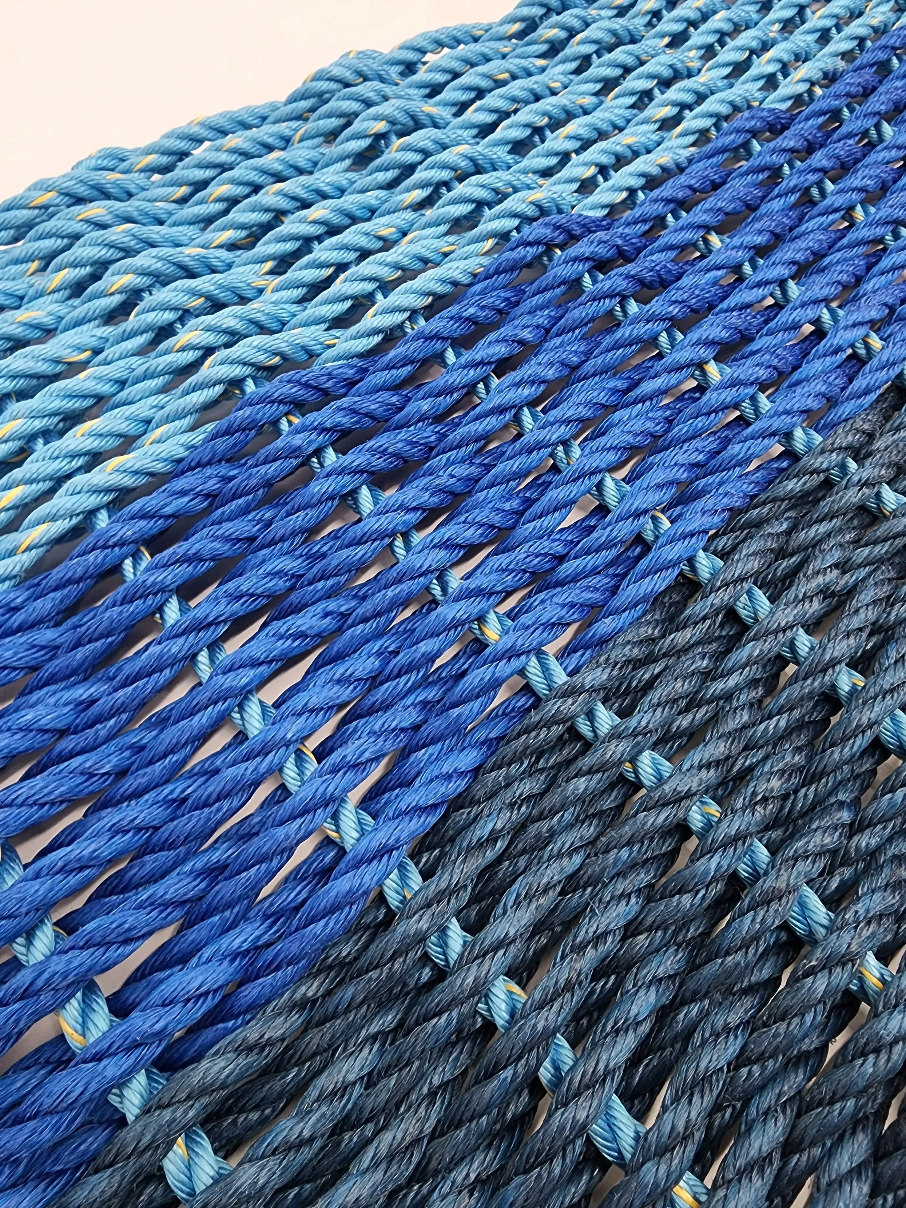 Lobster Rope Mat Navy Blue, Royal Blue, Light Blue Ombre