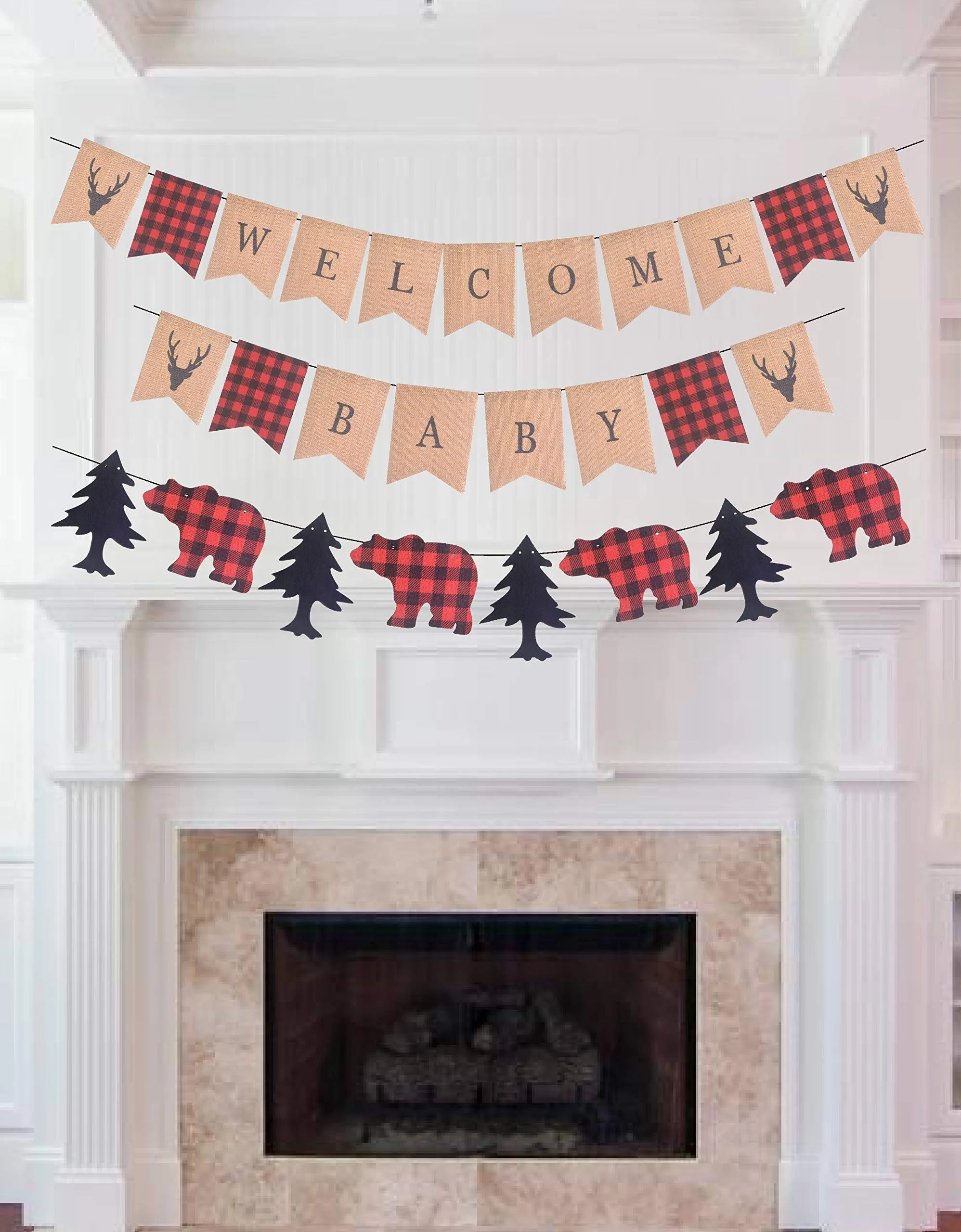 Lumberjack Welcome Baby Baby Shower Decoration, Buffalo Plaid Baby Shower, Timber Plaid