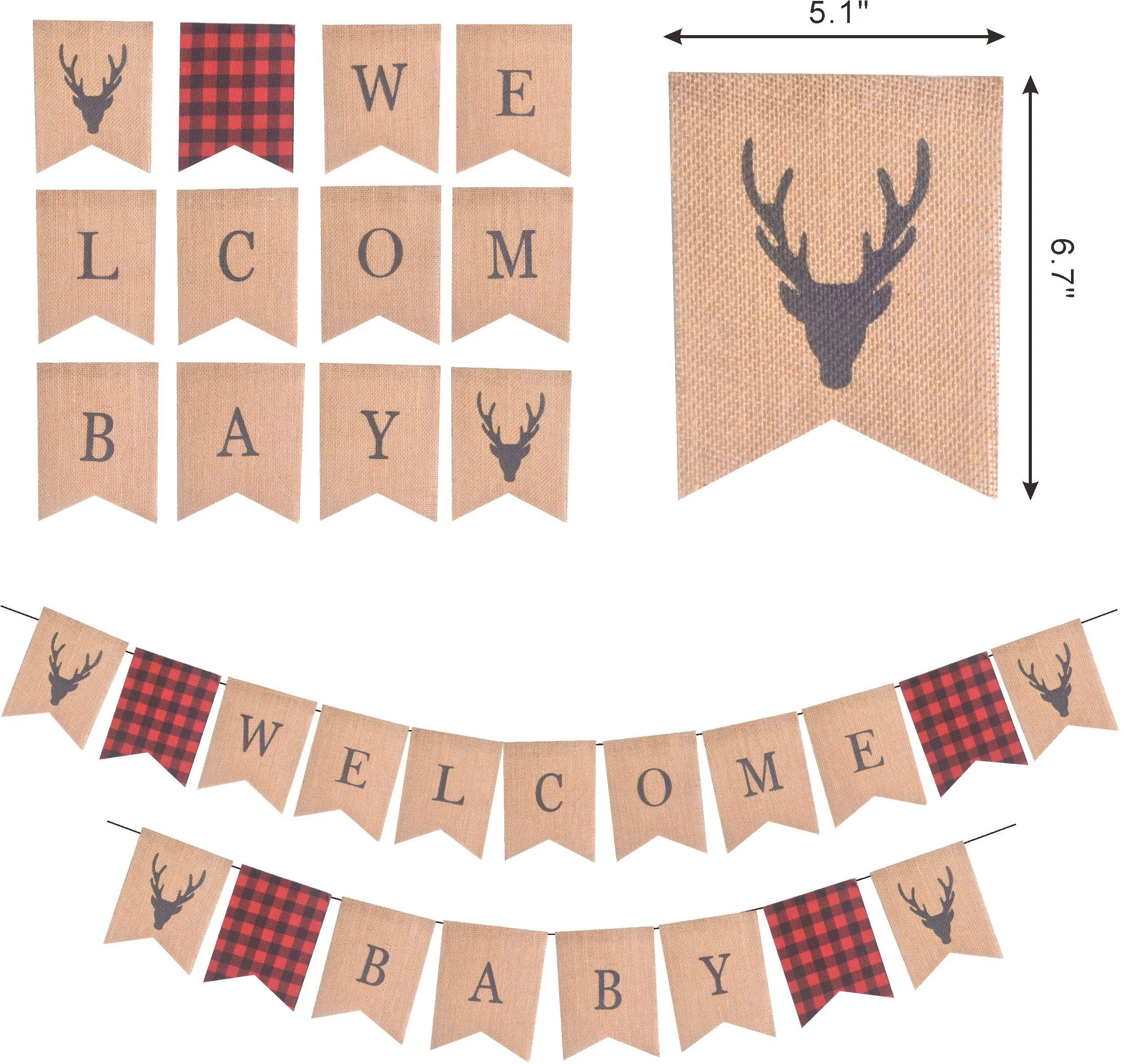 Lumberjack Welcome Baby Baby Shower Decoration, Buffalo Plaid Baby Shower, Timber Plaid