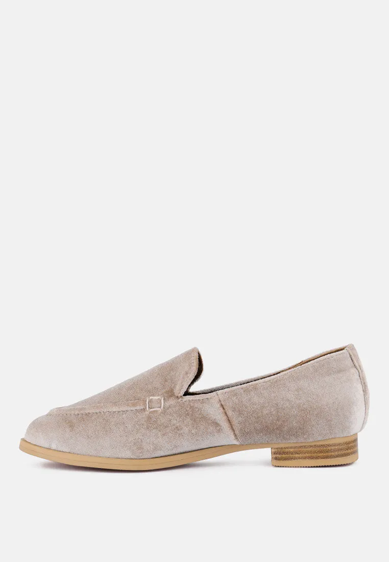 LUXE-LAP Taupe Velvet Handcrafted Loafers