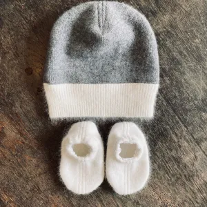 Luxury baby infant beanie hat cashmere bootie set baby shower gift new mom cute unisex