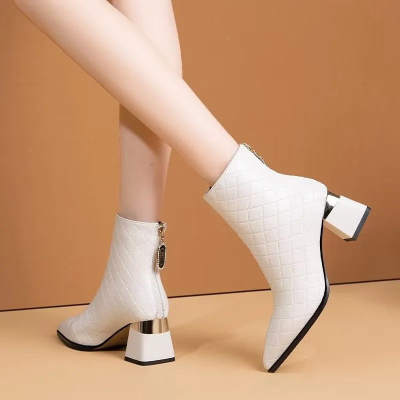 Luxury Chic Pointed Toe High Heeled Boots