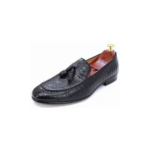 Luxury CrocLeather Tassel Loafers