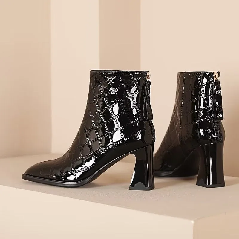 Luxury Exotic Leather Heeled Boots