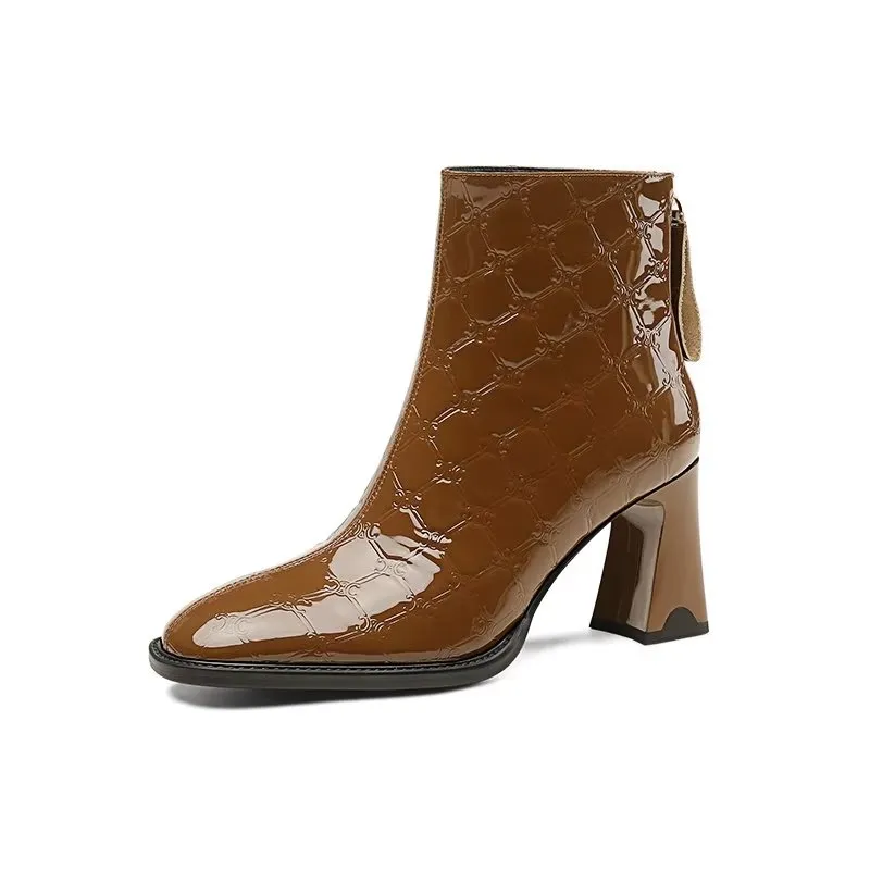 Luxury Exotic Leather Heeled Boots