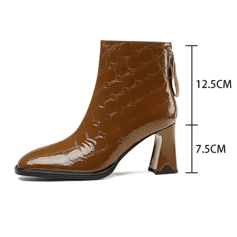 Luxury Exotic Leather Heeled Boots