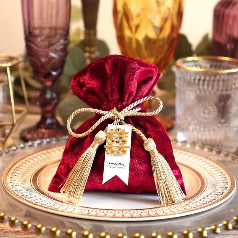 Luxury Wedding Velvet Candy Box for Chinese Wedding