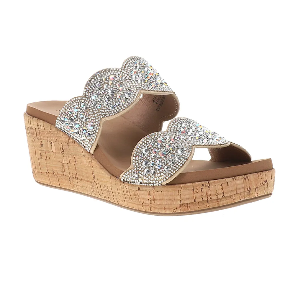 Make A Toast Rhinestone Wedge Sandals