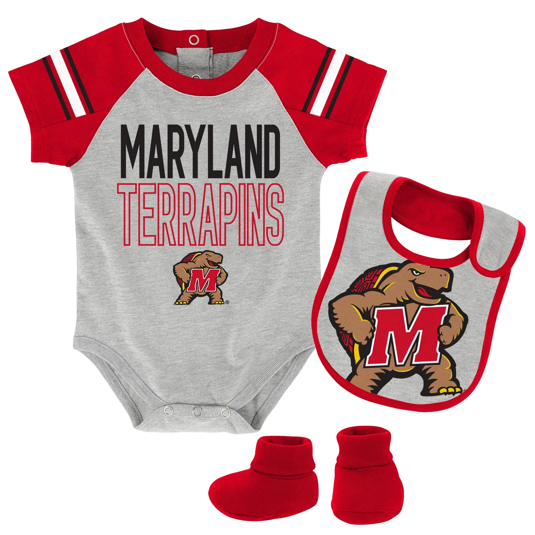 Maryland Baby Bodysuit, Bib and Booties Set