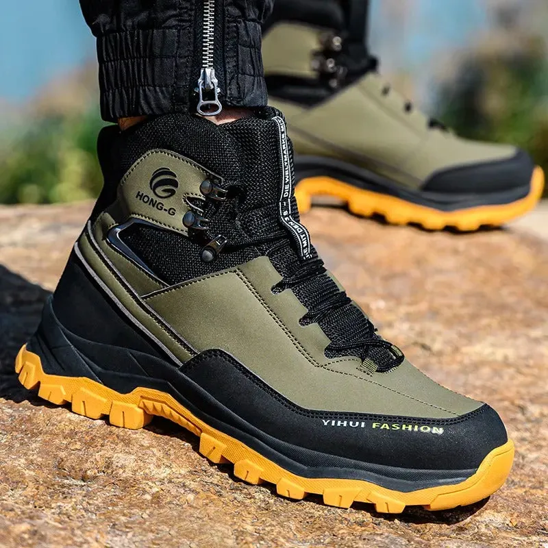 Men Waterproof Outdoor Anti-Smash & Anti-Stab Protection Boots Non-Slip Hiking Wear-Resistant Safety Work Shoes | G178