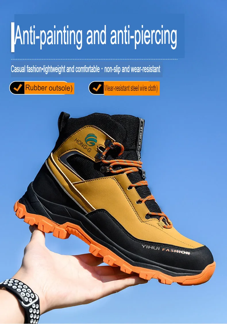 Men Waterproof Outdoor Anti-Smash & Anti-Stab Protection Boots Non-Slip Hiking Wear-Resistant Safety Work Shoes | G178