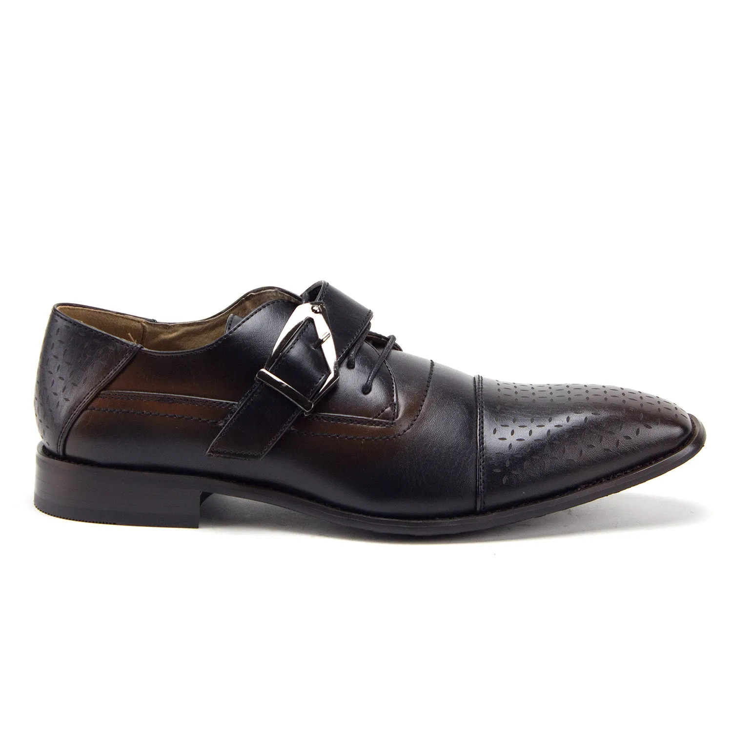 Men's 08822 Cap Toe Monk Strap Lace Up Oxfords Dress Shoes