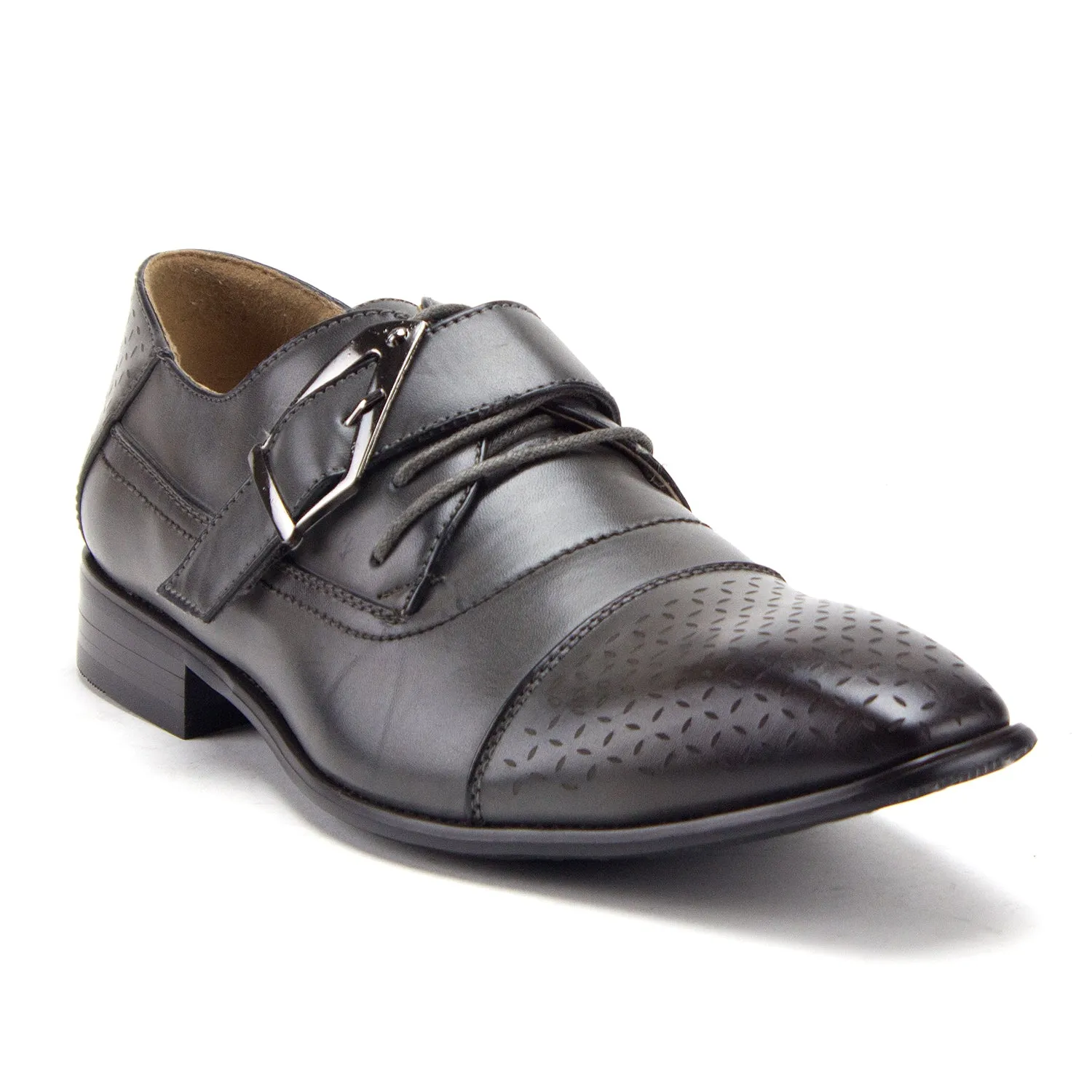 Men's 08822 Cap Toe Monk Strap Lace Up Oxfords Dress Shoes