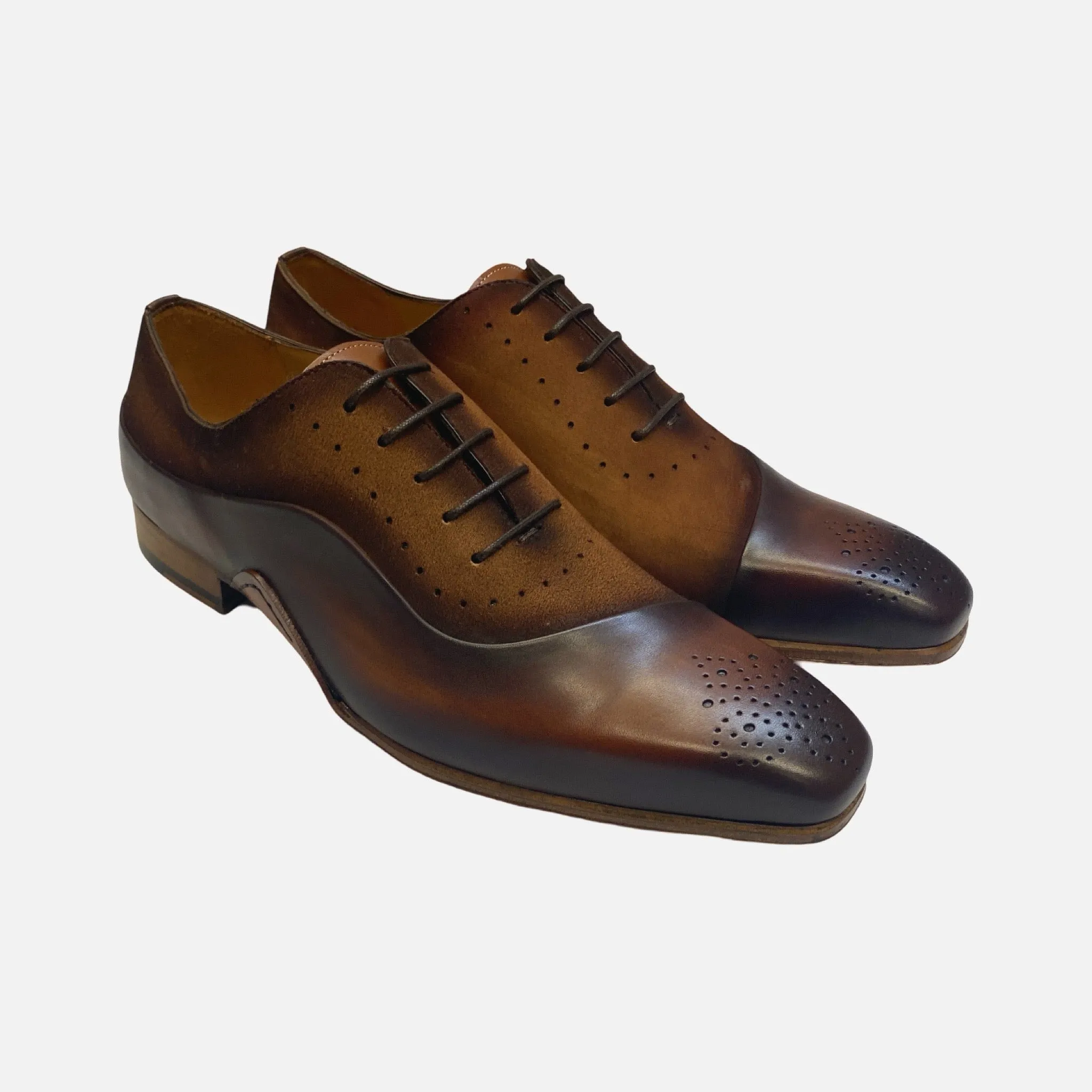 Men's Mezlan Affari Cognac Rust/Sport Medallion Toe Oxford