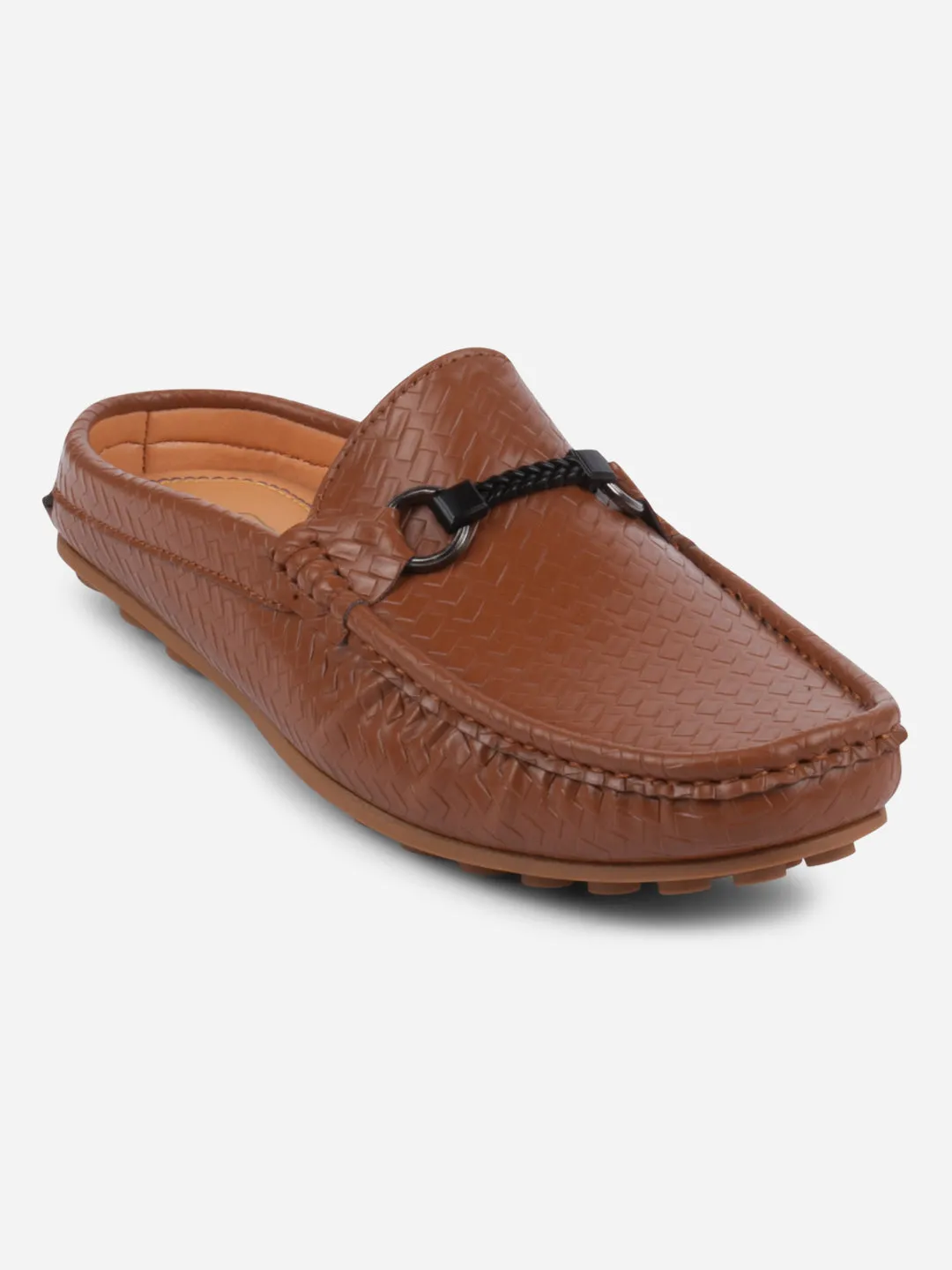 Men's Tan Moc Toe Buckle Mule (IX4112)