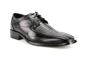 Men's W2015-3 Unique Dress Oxfords Classic Mens Shoes feat Faux Crocodile Skin Texture