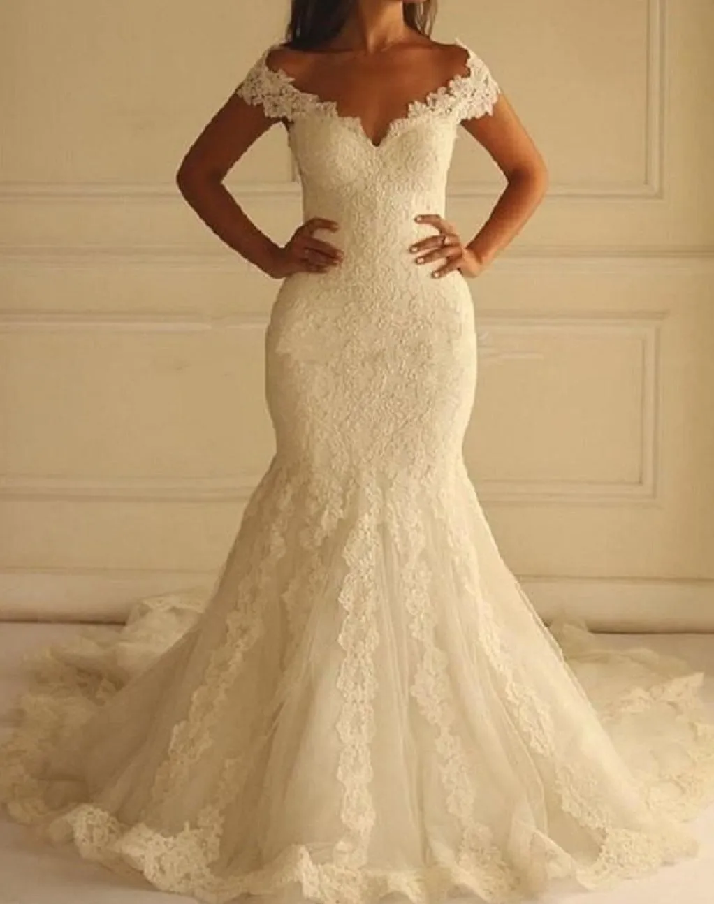 Mermaid Lace Wedding Dress at Bling Brides Bouquet- Online Bridal Shop