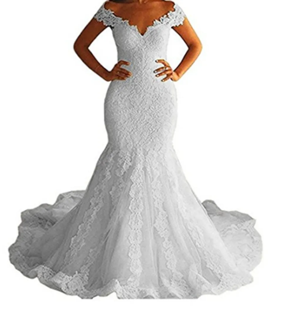 Mermaid Lace Wedding Dress at Bling Brides Bouquet- Online Bridal Shop