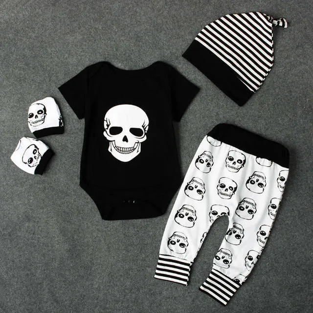 Metal Punk Gothic Baby Clothing Skulls Full Outfit