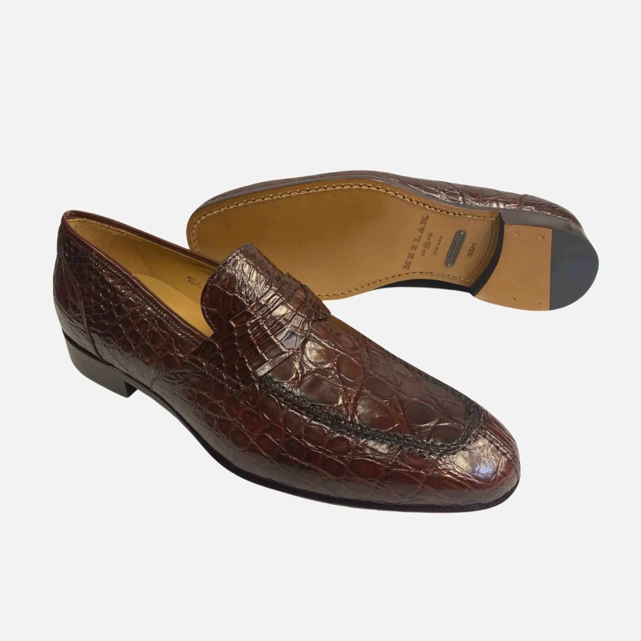 Mezlan Genuine Crocodile Penny Loafer Sport 4993-C