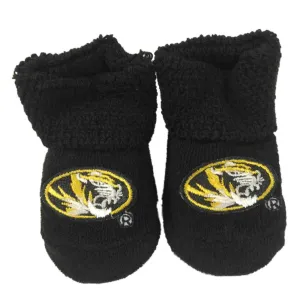 Missouri Tigers TFA Infant Baby Newborn Black Tiger Head Logo Socks Booties