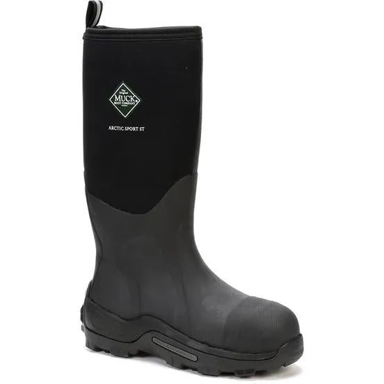 Muck Men's Arctic Sport Tall Steel Toe WP Rubber Work Boot - Black - ASP-STL