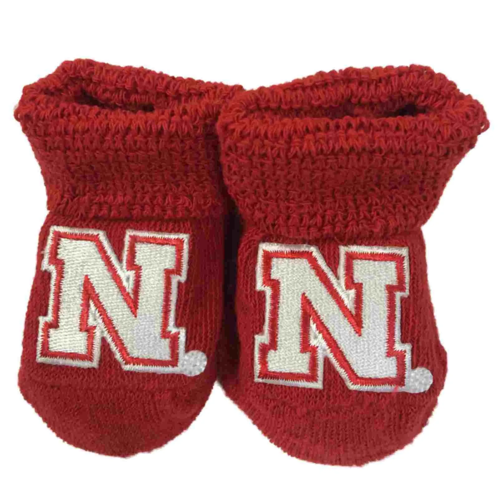 Nebraska Cornhuskers Two Feet Ahead Infant Baby Newborn Red Socks Booties